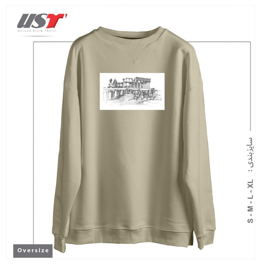 طرح THE TEMPLE OF APHAIA - T-SHIRT سوییشرت اورسایزرنگ نخودی