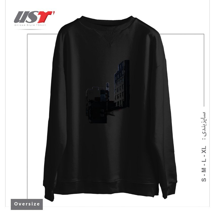 سوییشرت اورسایز طرح TOWER BUILDING OUTLINE