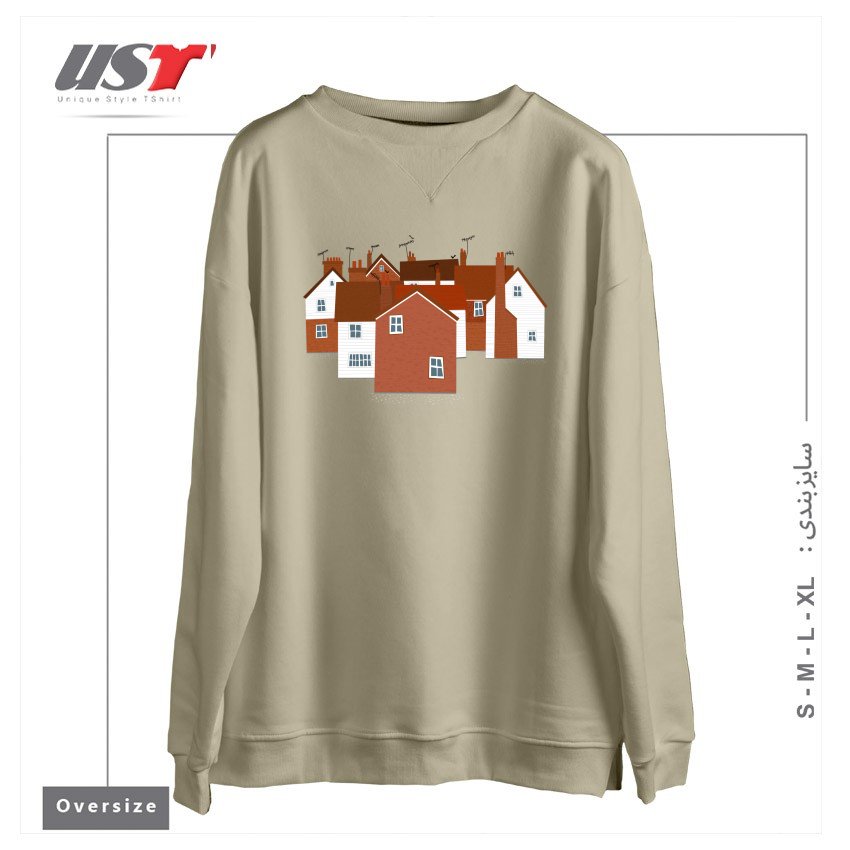 طرح TUNBRIDGE WELLS سوییشرت اورسایزرنگ نخودی