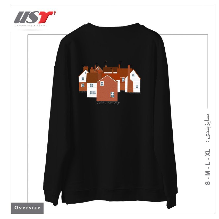 طرح TUNBRIDGE WELLS سوییشرت اورسایزرنگ مشکی