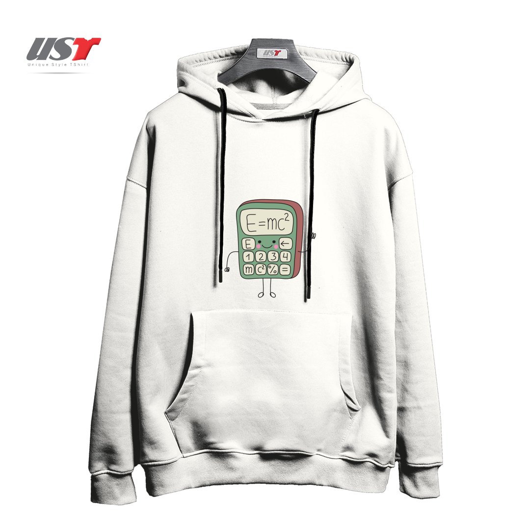 طرح CARTOON FUNNY CALCULATOR SMILES هودی اورسایزرنگ سفید