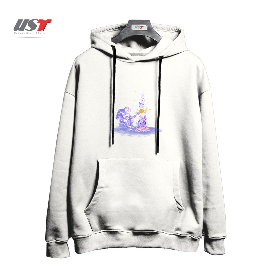 طرح spaceman هودی اورسایزرنگ سفید