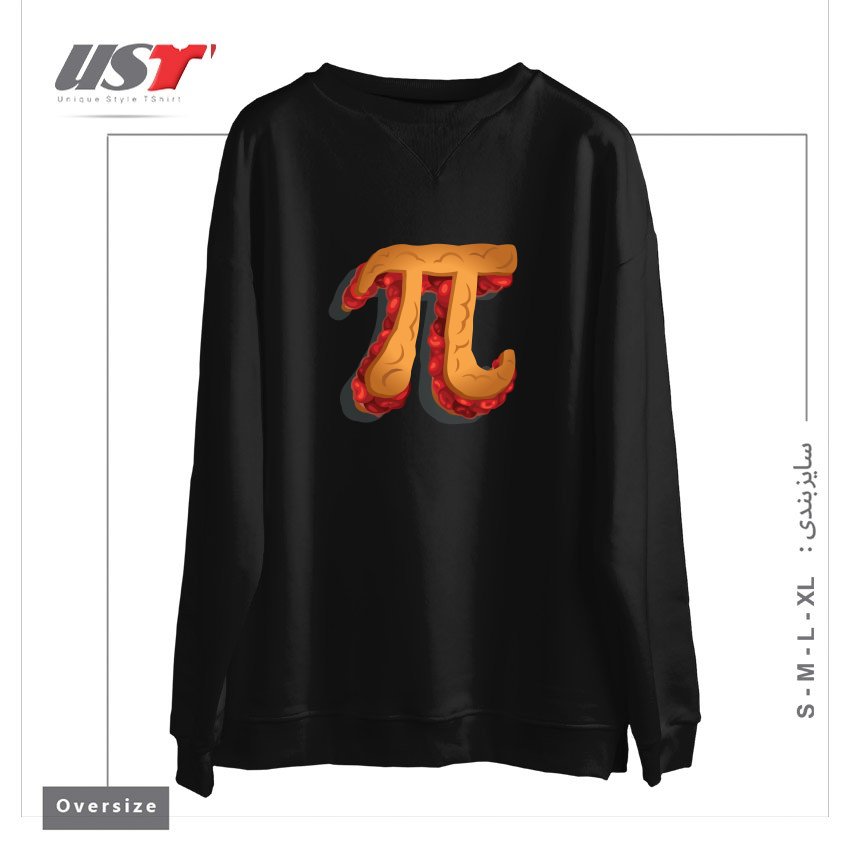 طرح CHERRY PI سوییشرت اورسایزرنگ مشکی