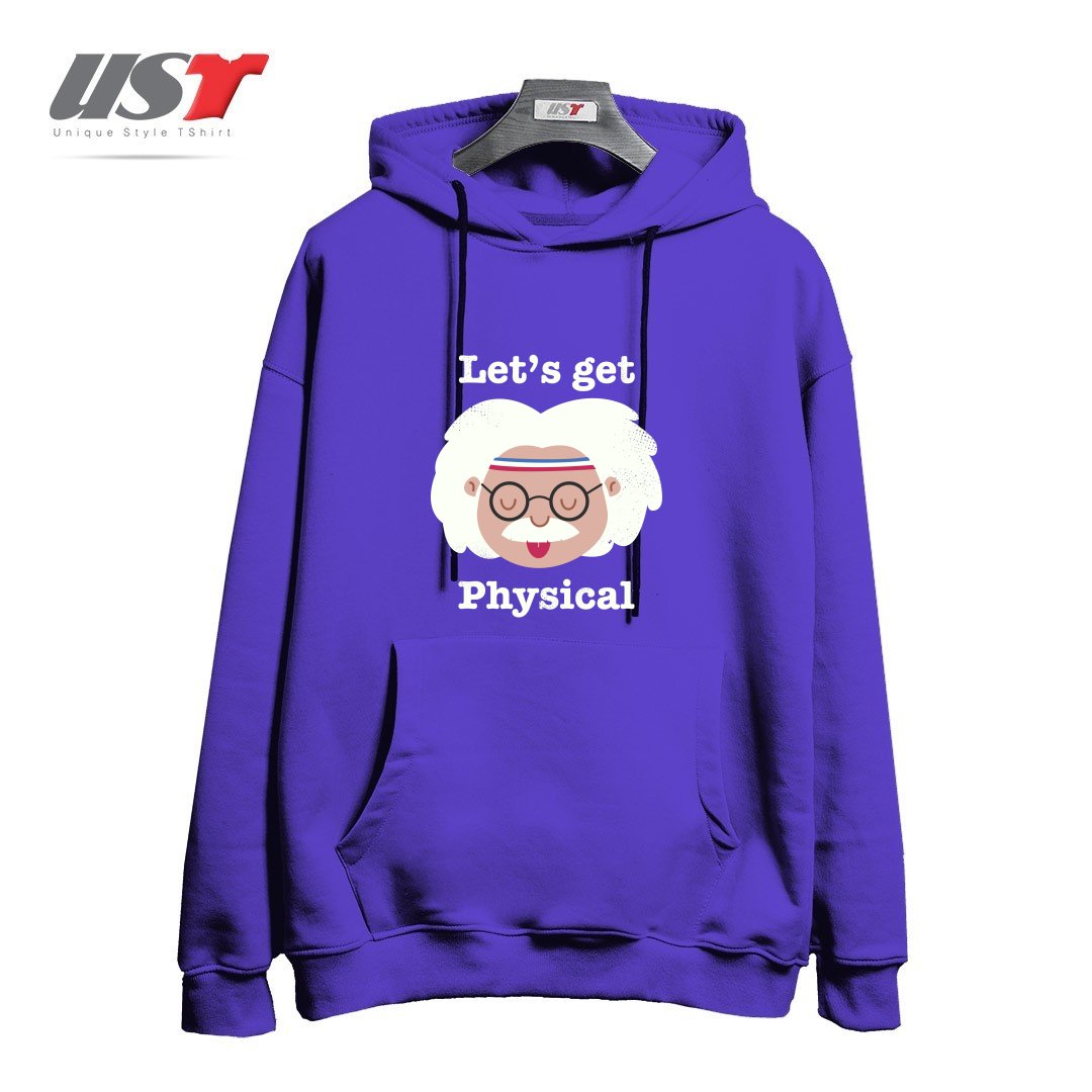 طرح LET'S GET PHYSICAL هودی اورسایزرنگ بنفش