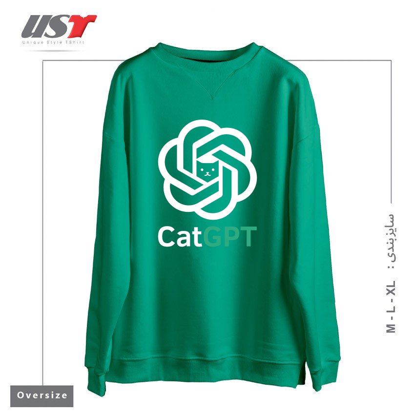 سوییشرت اورسایز طرح catgpt