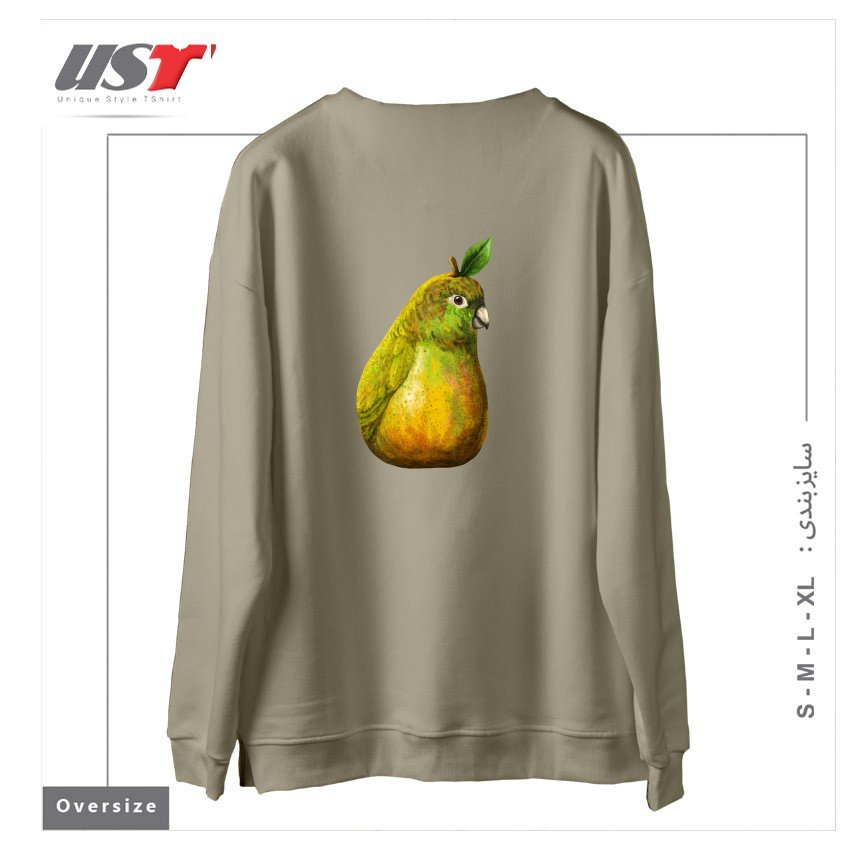 طرح BARTLETT PEARROT سوییشرت اورسایزرنگ نخودی