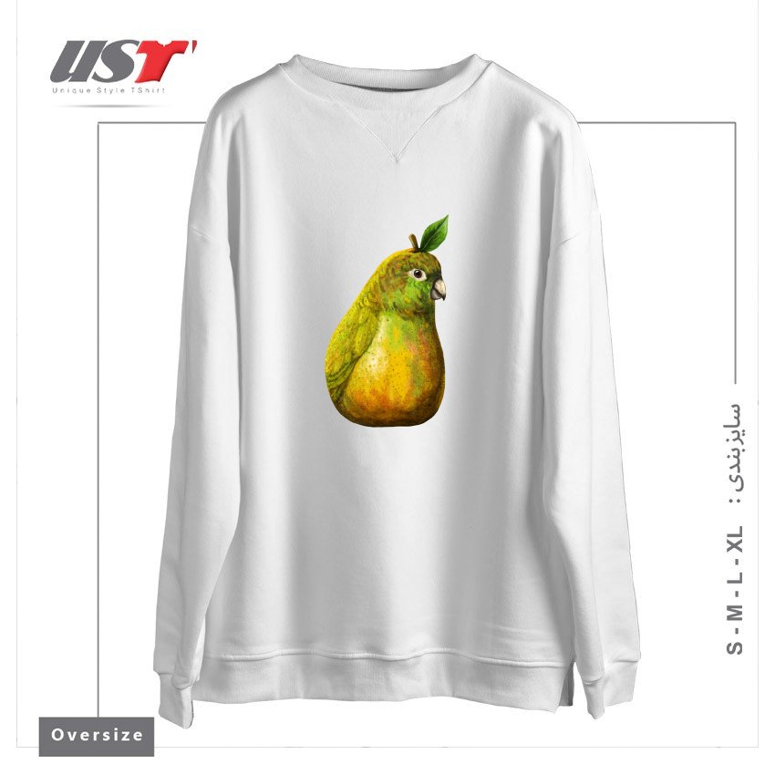 طرح BARTLETT PEARROT سوییشرت اورسایزرنگ سفید