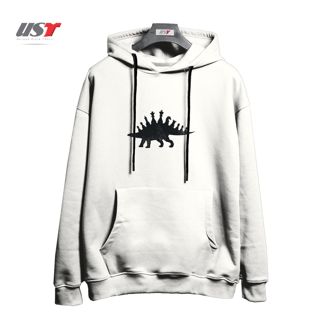 طرح CHESSOSAURUS هودی اورسایزرنگ سفید