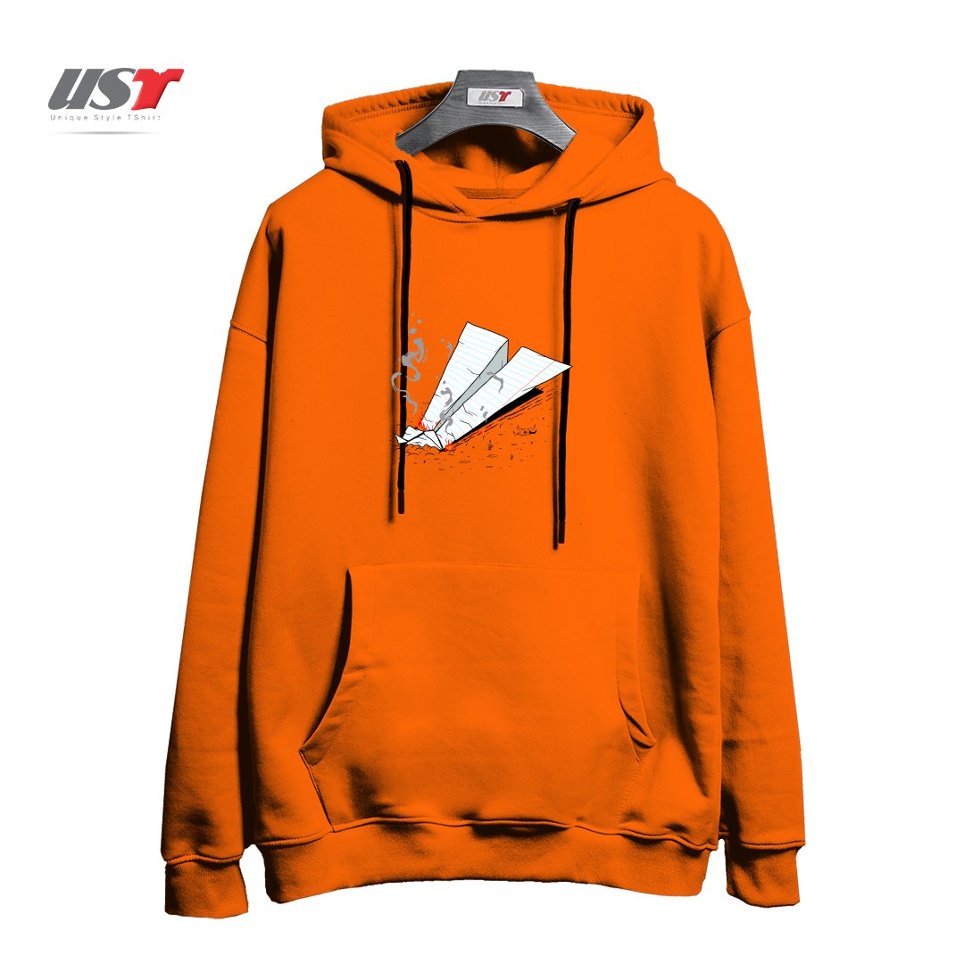 طرح CRASH هودی اورسایزرنگ نارنجی