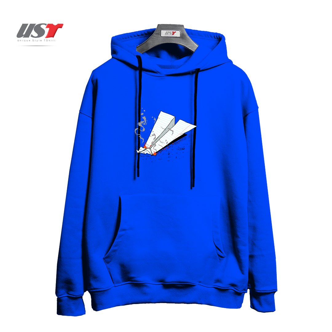 طرح CRASH هودی اورسایزرنگ آبی شالی