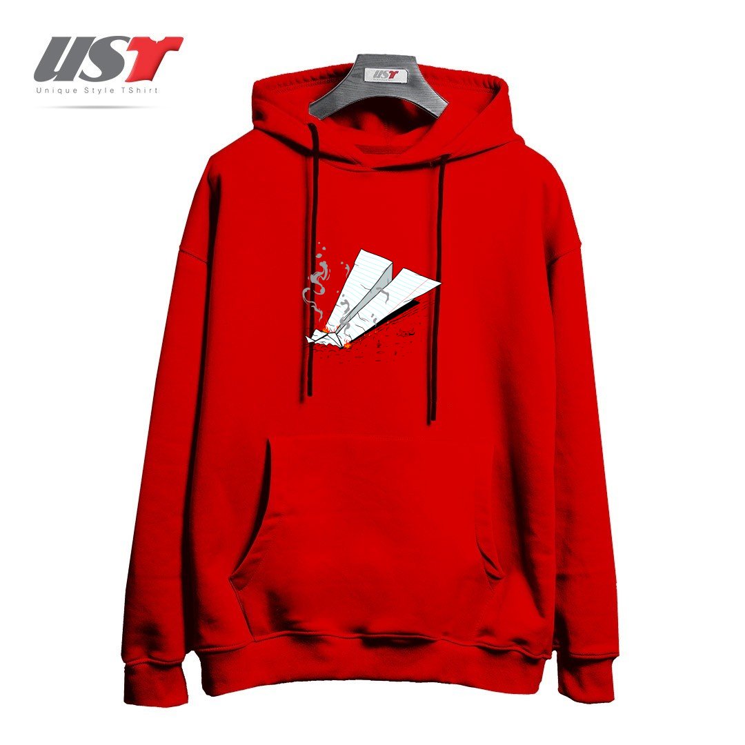 طرح CRASH هودی اورسایزرنگ قرمز