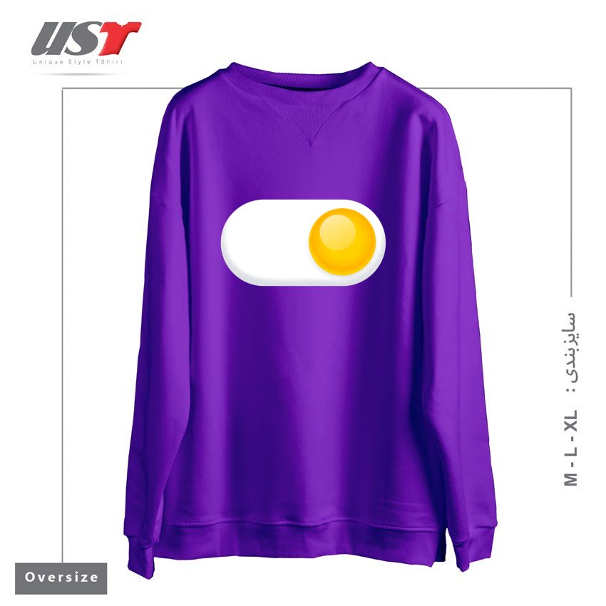 طرح EGG ME ON سوییشرت اورسایزرنگ بنفش