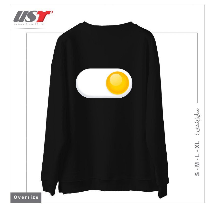 طرح EGG ME ON سوییشرت اورسایزرنگ مشکی