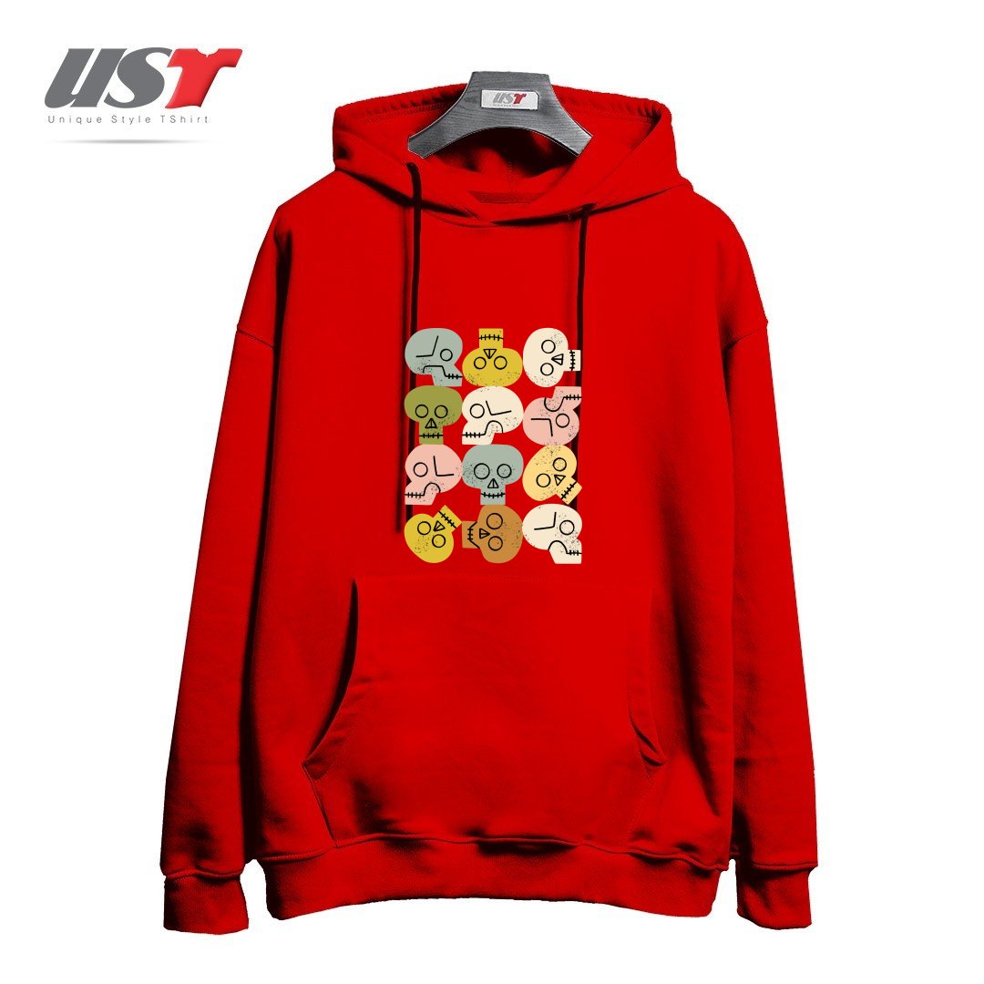 هودی اورسایز طرح HAPPY SKULLS