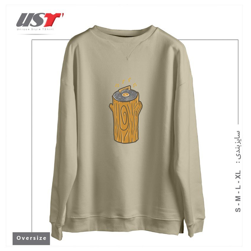 سوییشرت اورسایز طرح MUSIC IN THE WOODS1