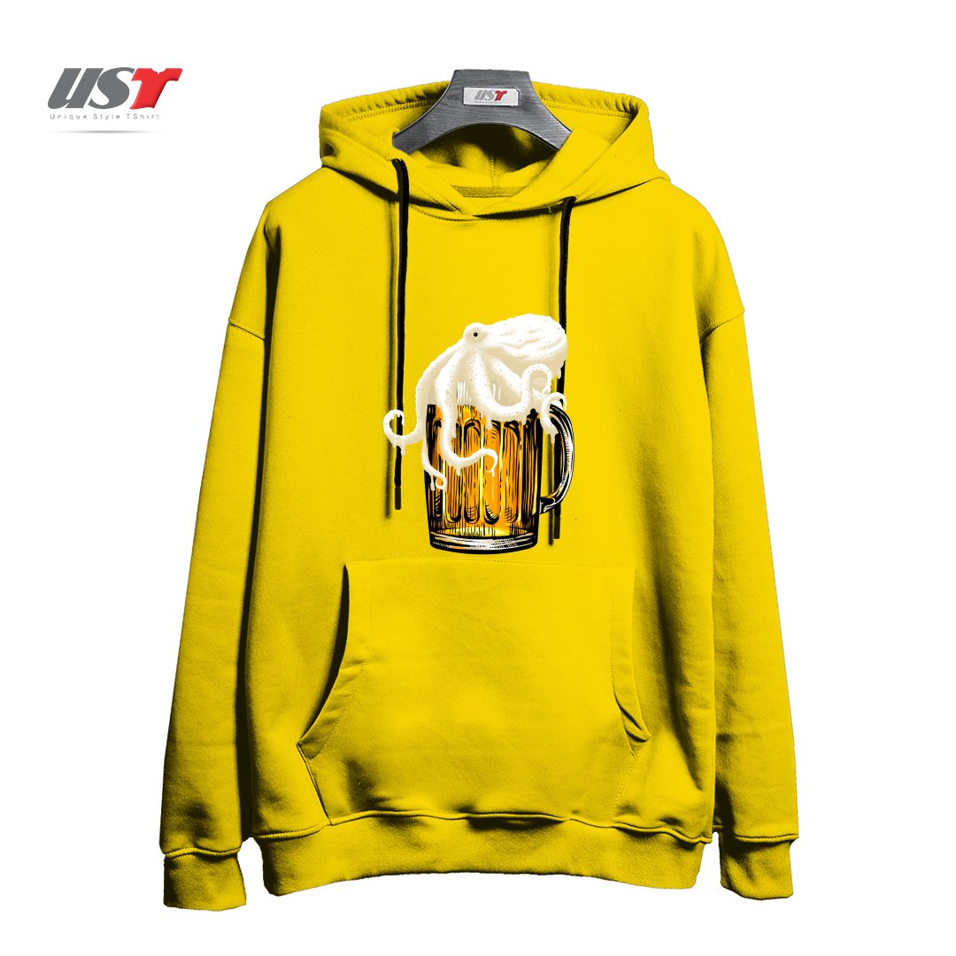 طرح OCTOBEER هودی اورسایزرنگ زرد