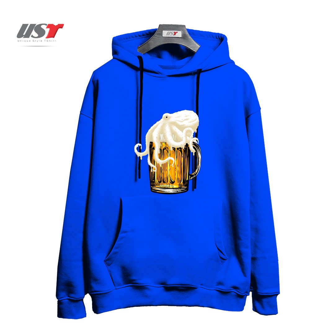 طرح OCTOBEER هودی اورسایزرنگ آبی شالی