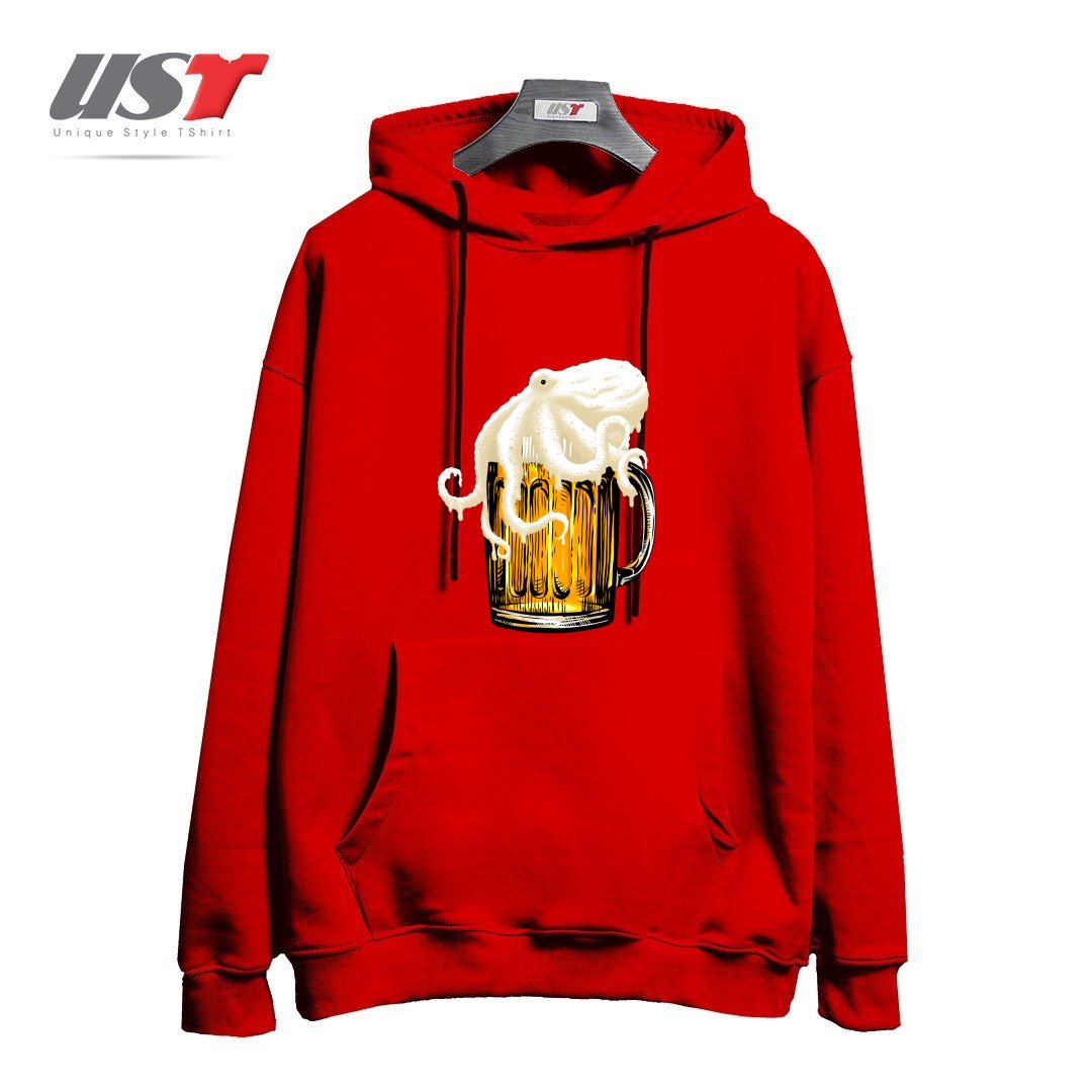 طرح OCTOBEER هودی اورسایزرنگ قرمز