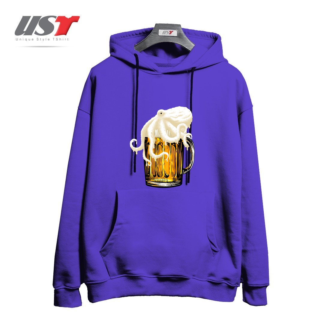 طرح OCTOBEER هودی اورسایزرنگ بنفش