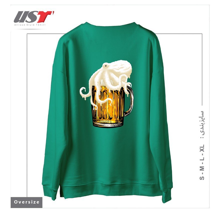 طرح OCTOBEER سوییشرت اورسایزرنگ سبز سدری