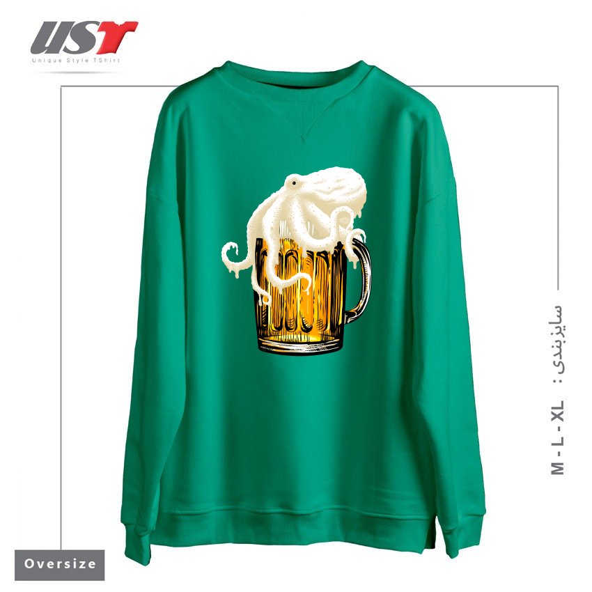 طرح OCTOBEER سوییشرت اورسایزرنگ سبز سدری