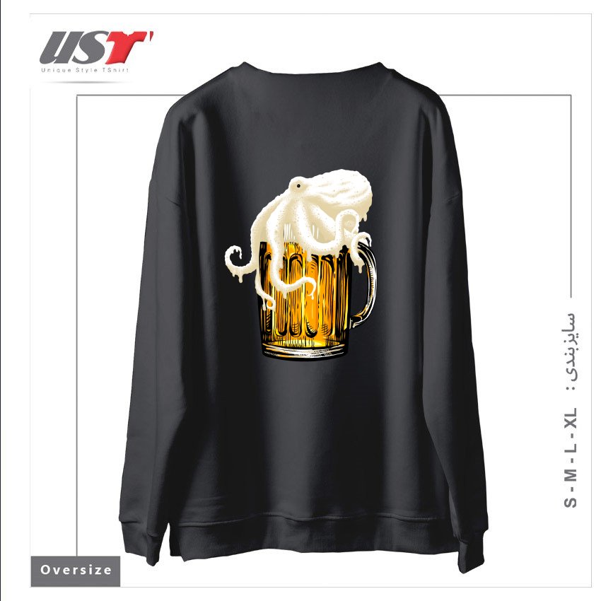 طرح OCTOBEER سوییشرت اورسایزرنگ دودی