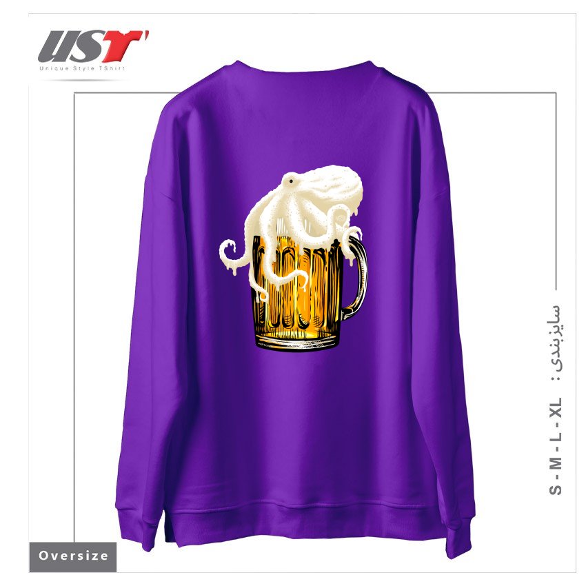 طرح OCTOBEER سوییشرت اورسایزرنگ بنفش