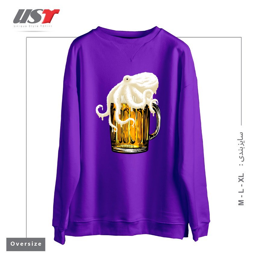 طرح OCTOBEER سوییشرت اورسایزرنگ بنفش