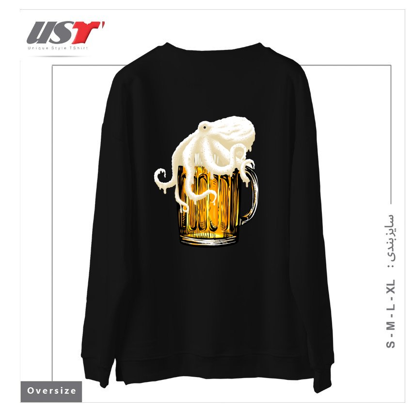 طرح OCTOBEER سوییشرت اورسایزرنگ مشکی