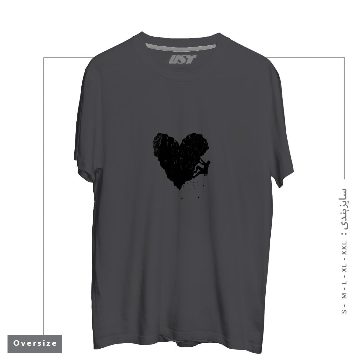 تیشرت اورسایز طرح PEAK OF LOVE