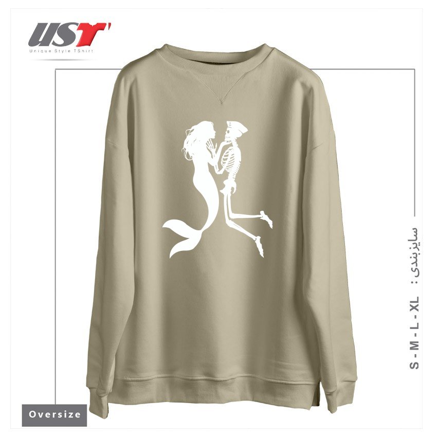 طرح SIREN AND SAILOR سوییشرت اورسایزرنگ نخودی