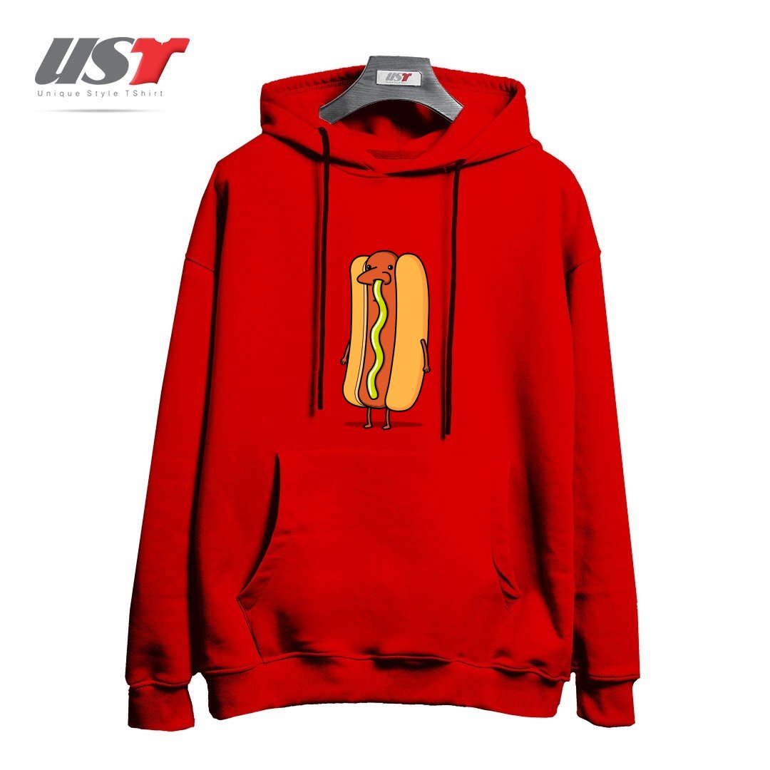 طرح SNOT DOG! هودی اورسایزرنگ قرمز