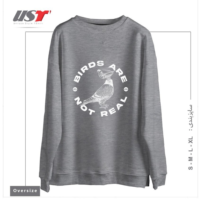 سوییشرت اورسایز طرح BIRDS ARE NOT REAL