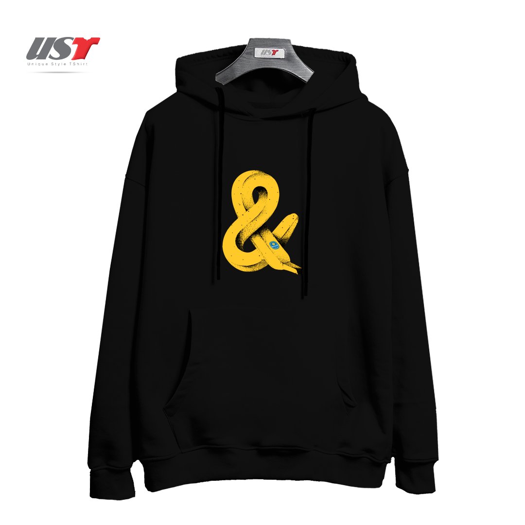 طرح BAN&A هودی اورسایزرنگ مشکی