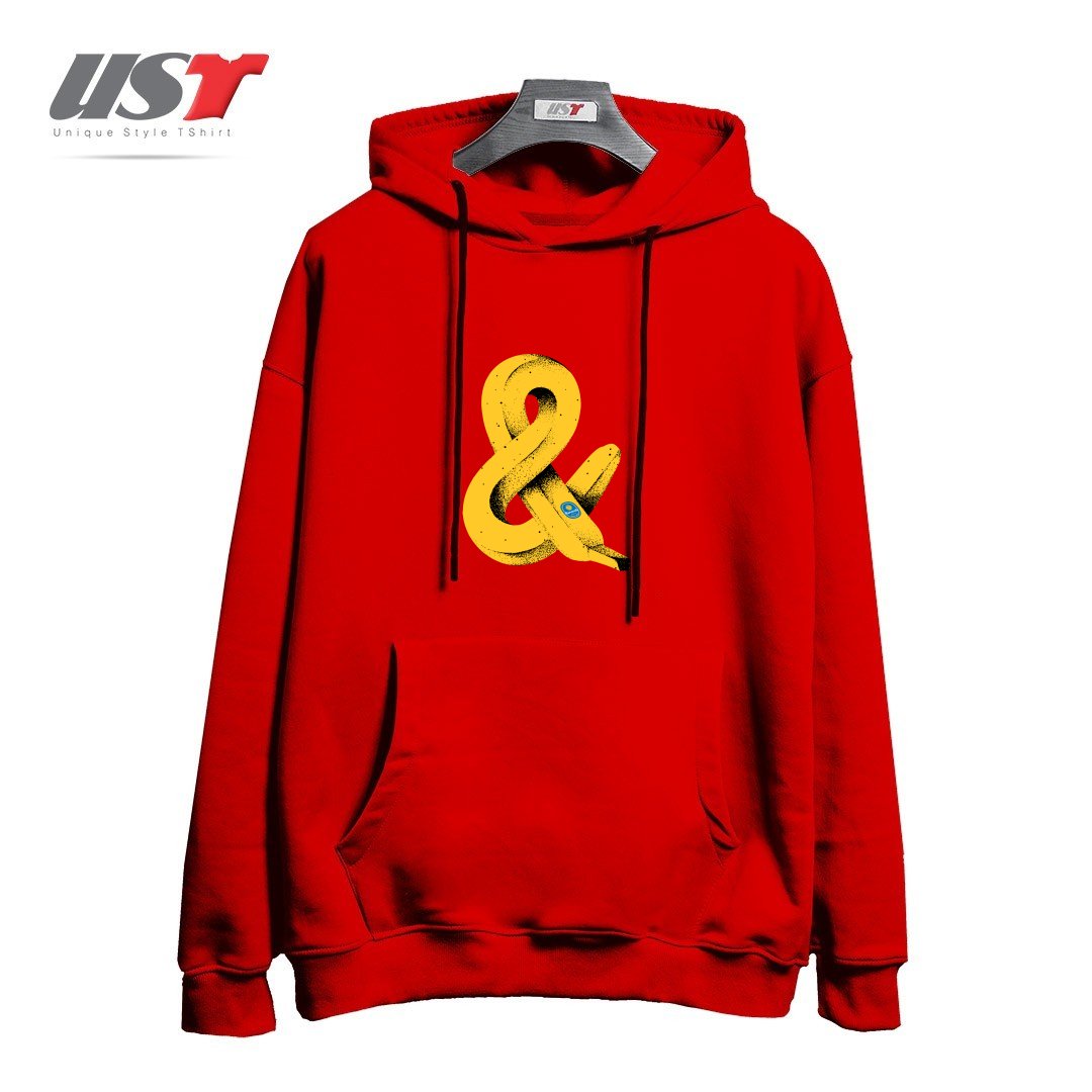 طرح BAN&A هودی اورسایزرنگ قرمز