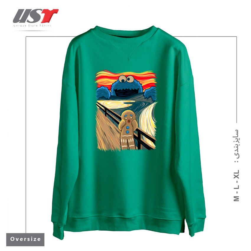 سوییشرت اورسایز طرح THE COOKIE MUNCHER!