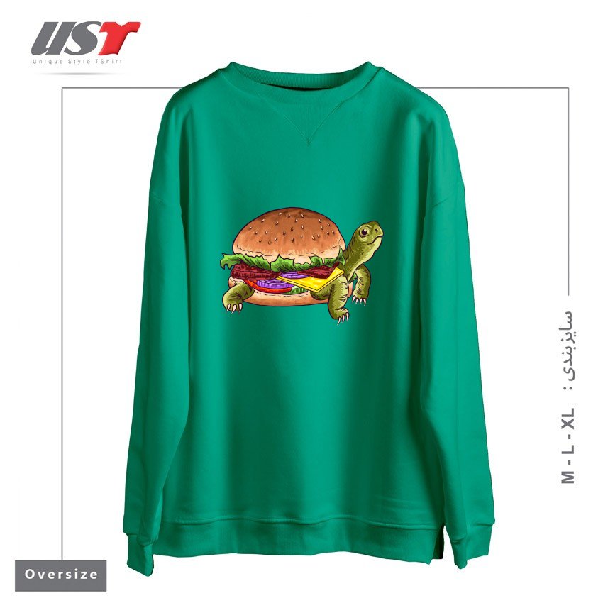 سوییشرت اورسایز طرح TURTLE BURGER1
