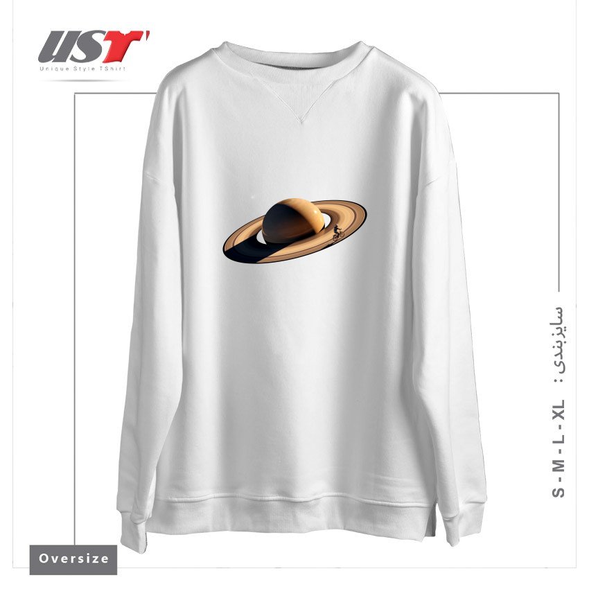 طرح WANDERING سوییشرت اورسایزرنگ سفید