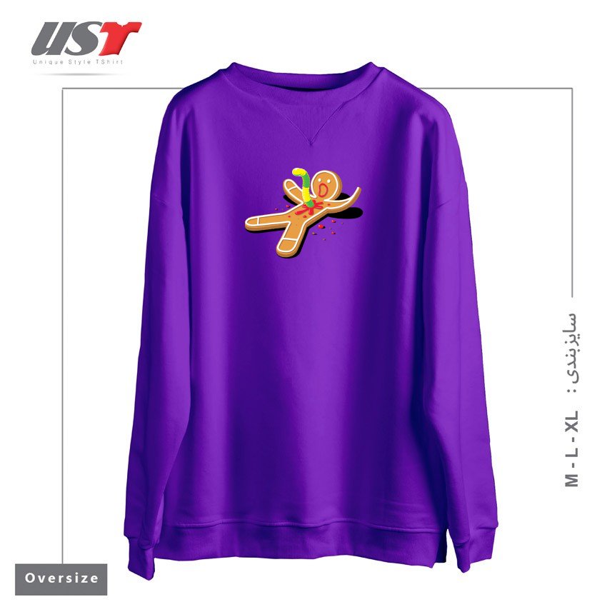 طرح ALIEN GUMMIE سوییشرت اورسایزرنگ بنفش