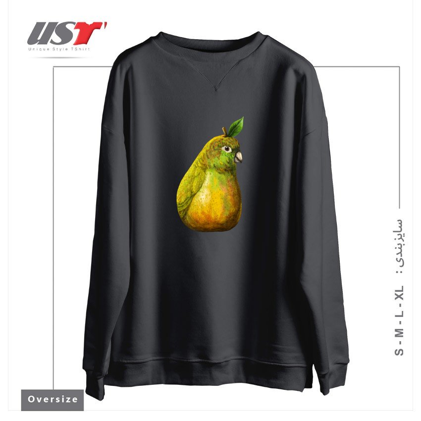 طرح BARTLETT PEARROT3 سوییشرت اورسایزرنگ دودی