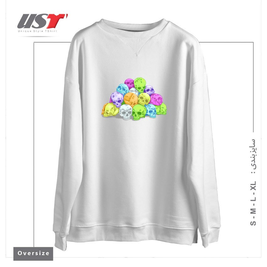 سوییشرت اورسایز طرح CANDY SKULLS