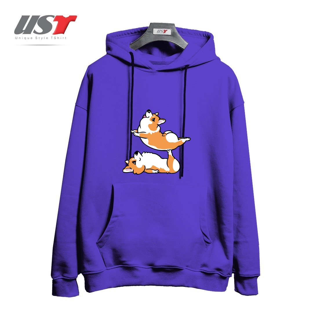 هودی اورسایز طرح ACROYOGA CORGI