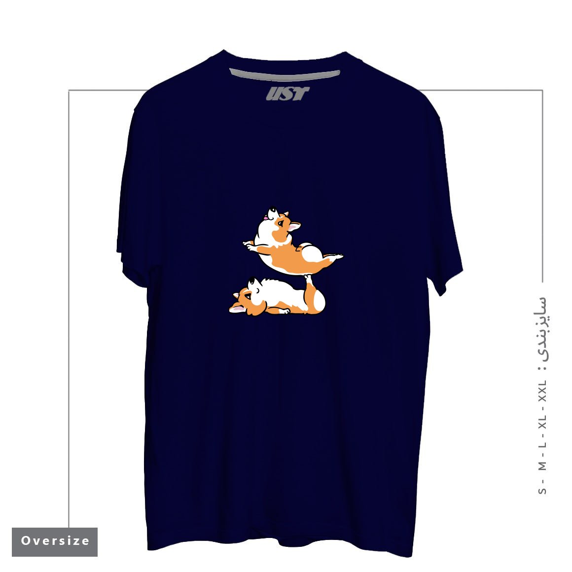 تیشرت اورسایز طرح ACROYOGA CORGI