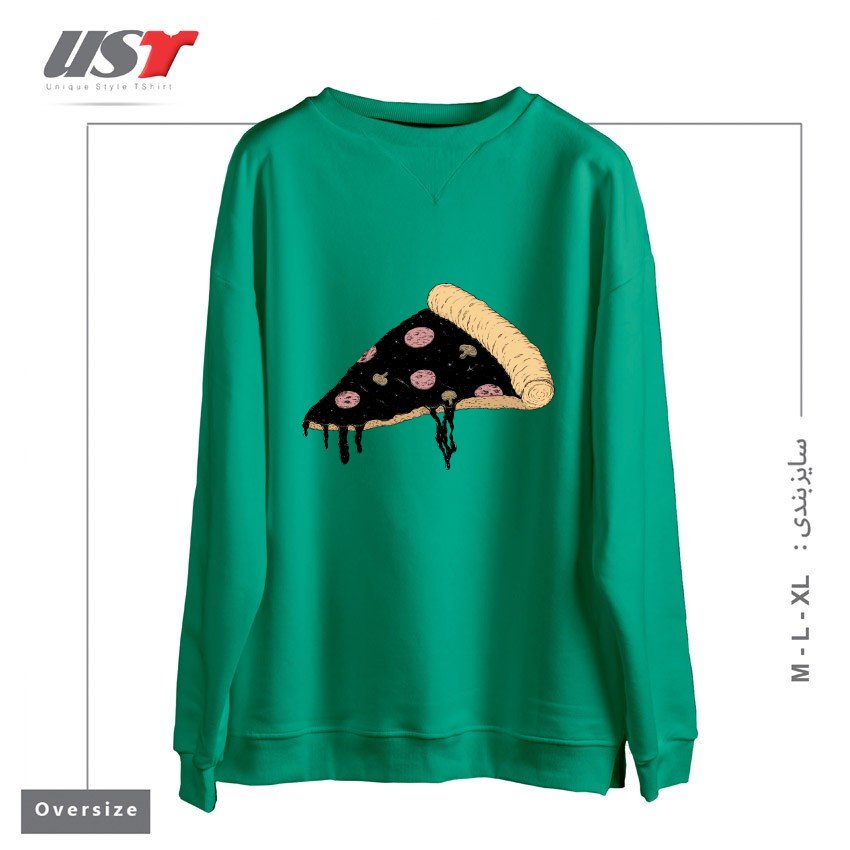 طرح CELESTIAL SLICE سوییشرت اورسایزرنگ سبز سدری