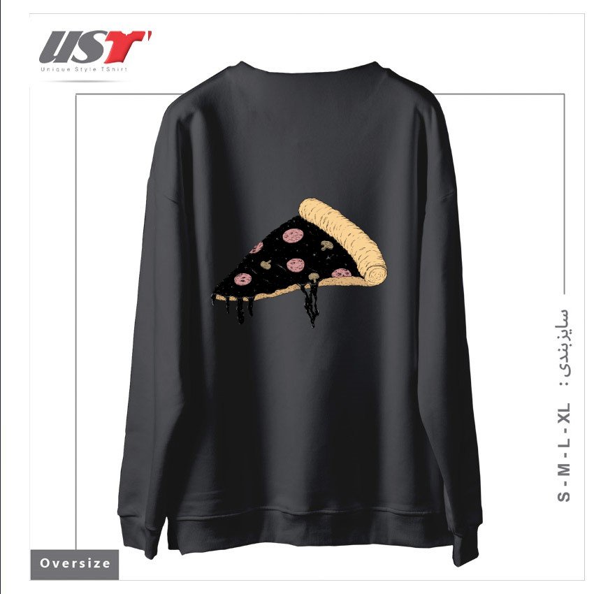 طرح CELESTIAL SLICE سوییشرت اورسایزرنگ دودی