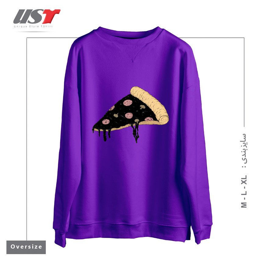 طرح CELESTIAL SLICE سوییشرت اورسایزرنگ بنفش