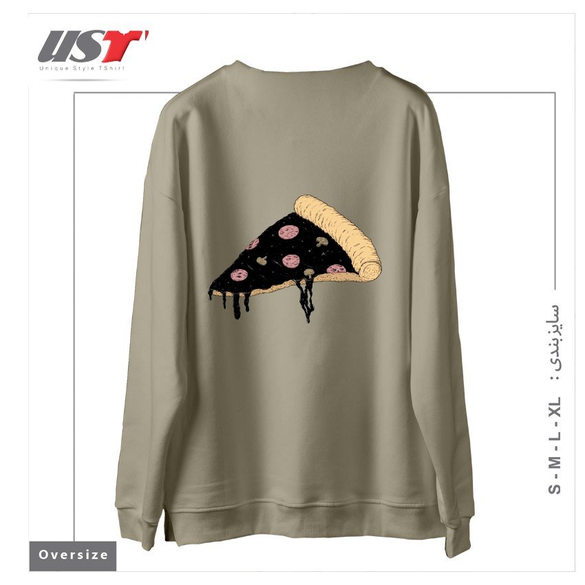 طرح CELESTIAL SLICE سوییشرت اورسایزرنگ نخودی