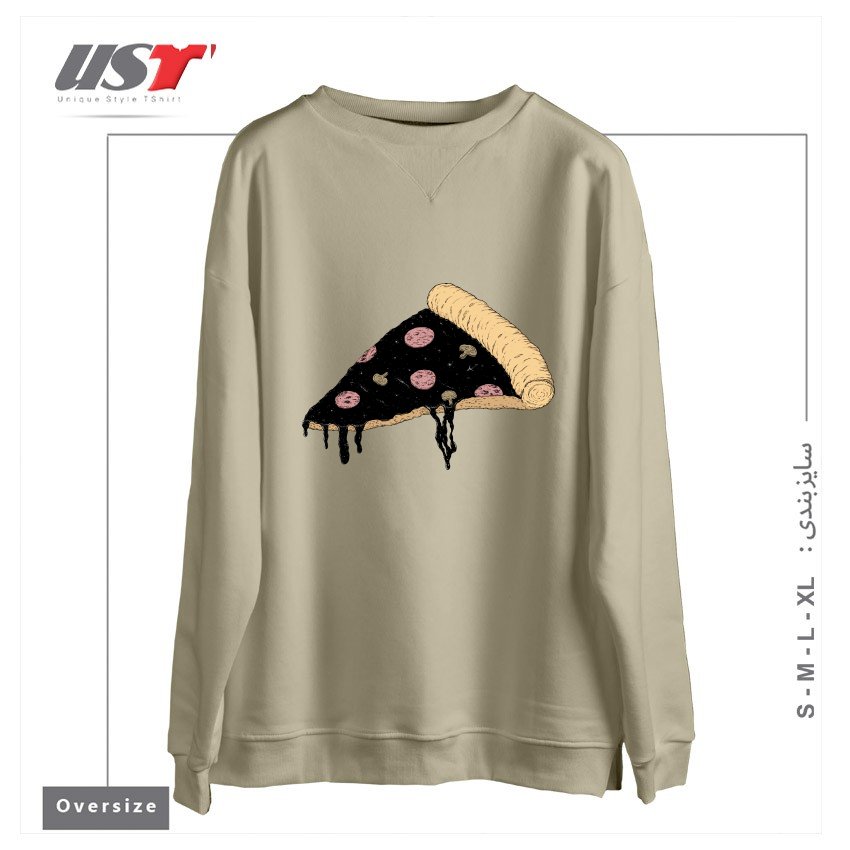 طرح CELESTIAL SLICE سوییشرت اورسایزرنگ نخودی