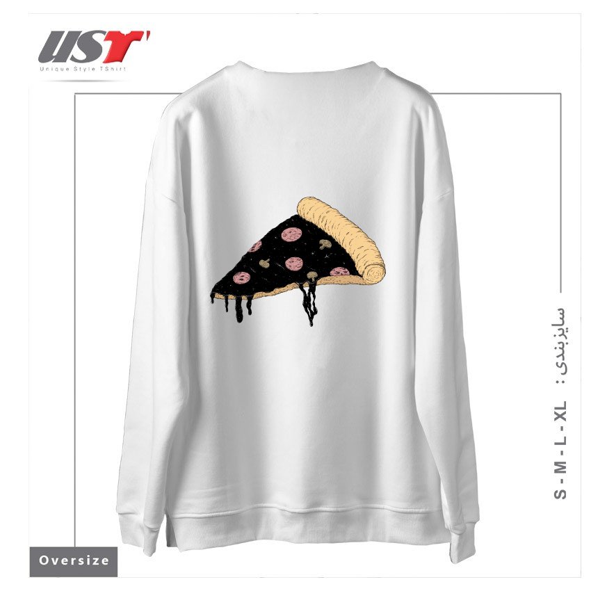 طرح CELESTIAL SLICE سوییشرت اورسایزرنگ سفید