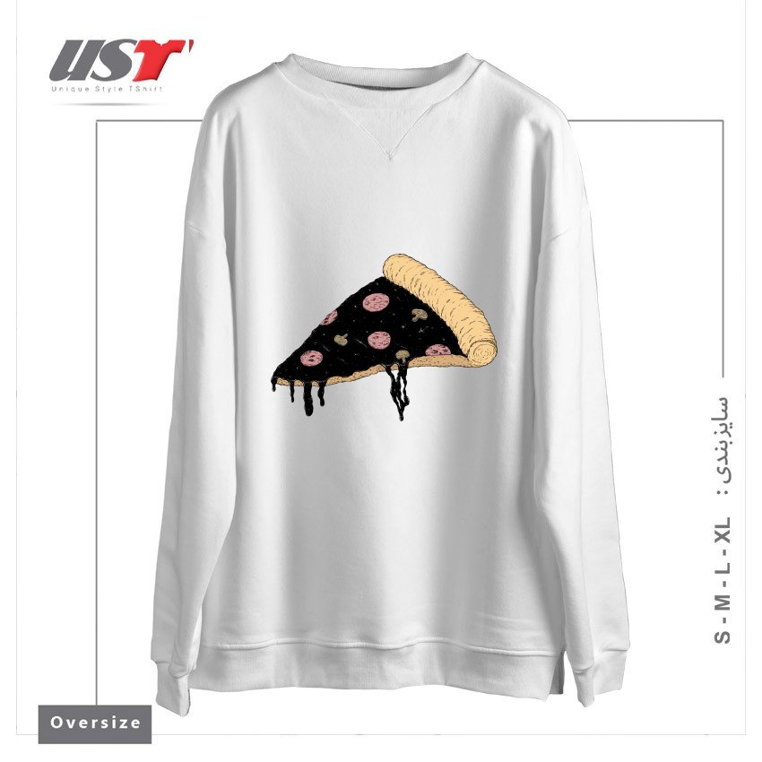 طرح CELESTIAL SLICE سوییشرت اورسایزرنگ سفید